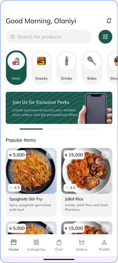 Mobile app screenshot